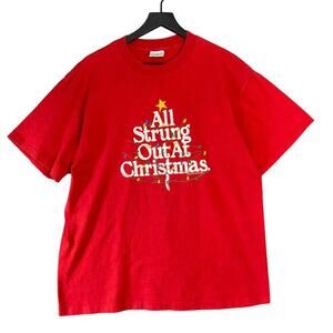Vintage 90s Christmas Graphic T-Shirt Red‎ Unisex XL All Strung Out